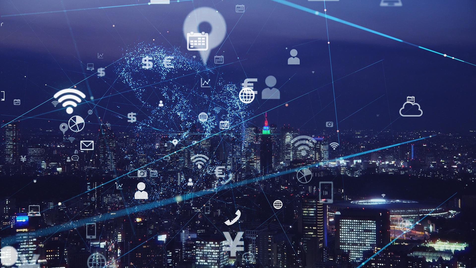 Digital globe with technology elements