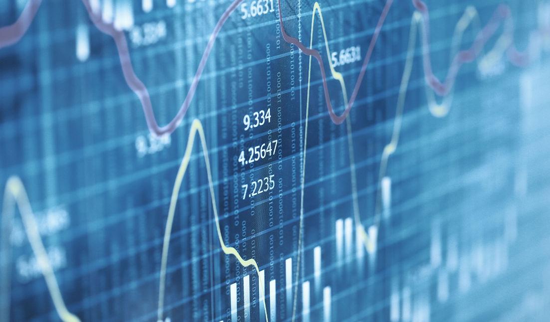 Financial chart with currency data