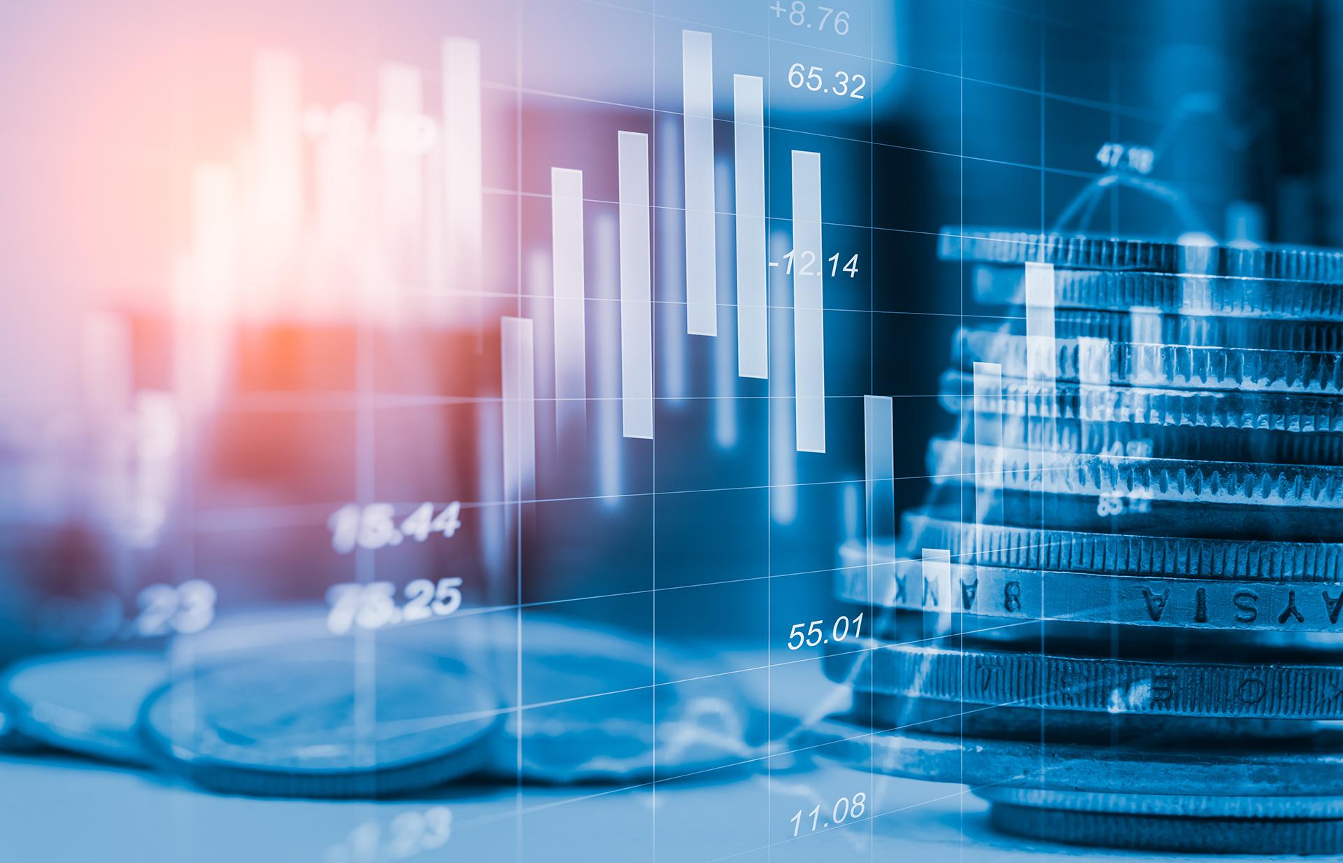 Financial chart with currency data