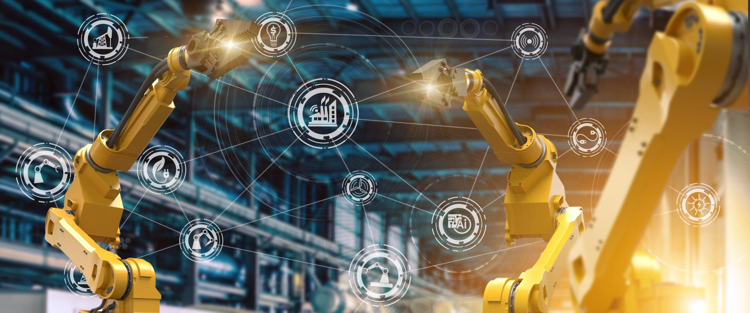 Smart factory automation with robotic arm and digital interface