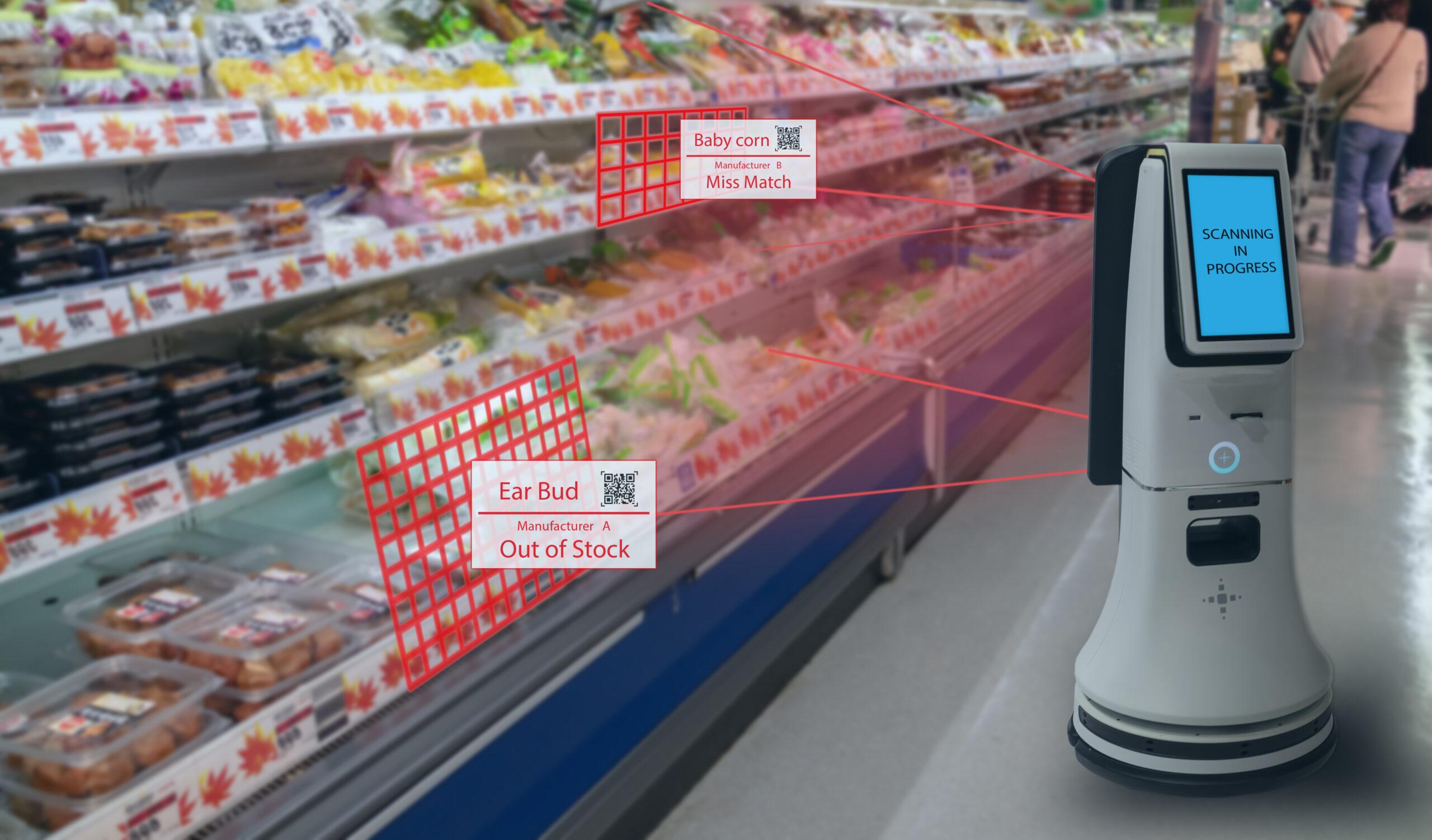 Unmanned supermarket with digital price tags and automated systems